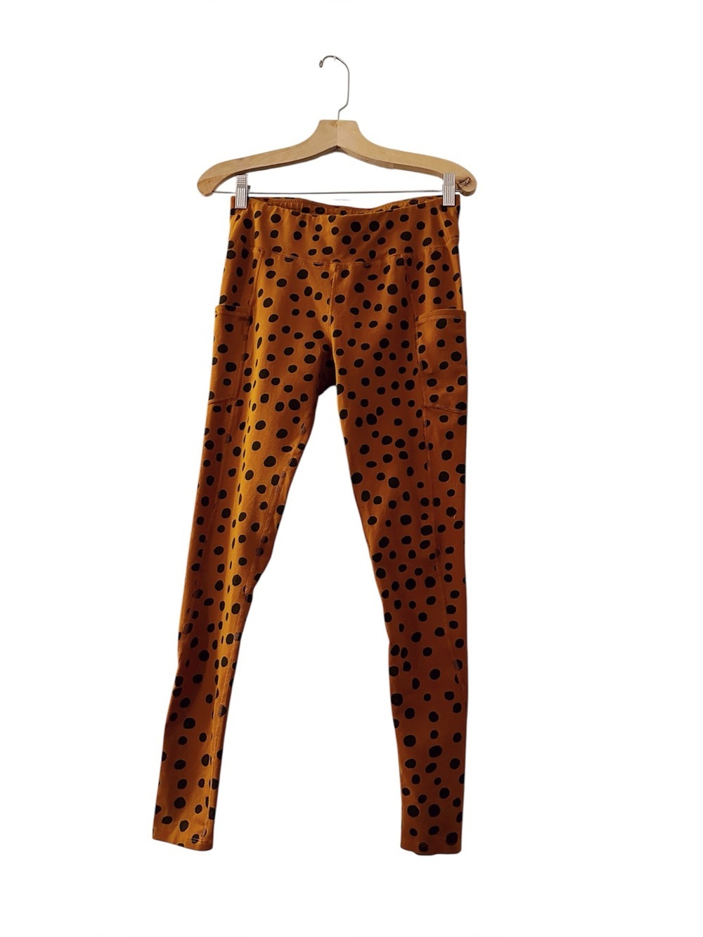Pact Gingerbread Cheetah Go-To 7/8 Pocket Leggings Brown Orange